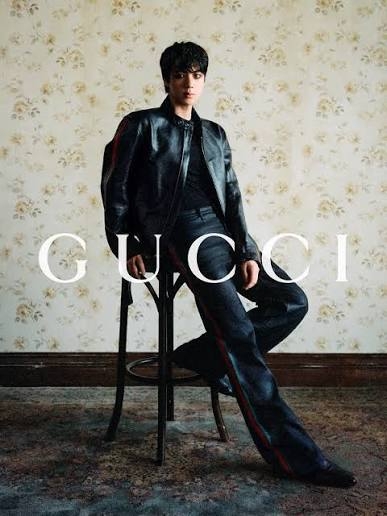 Gucci campaign image featuring Jin
