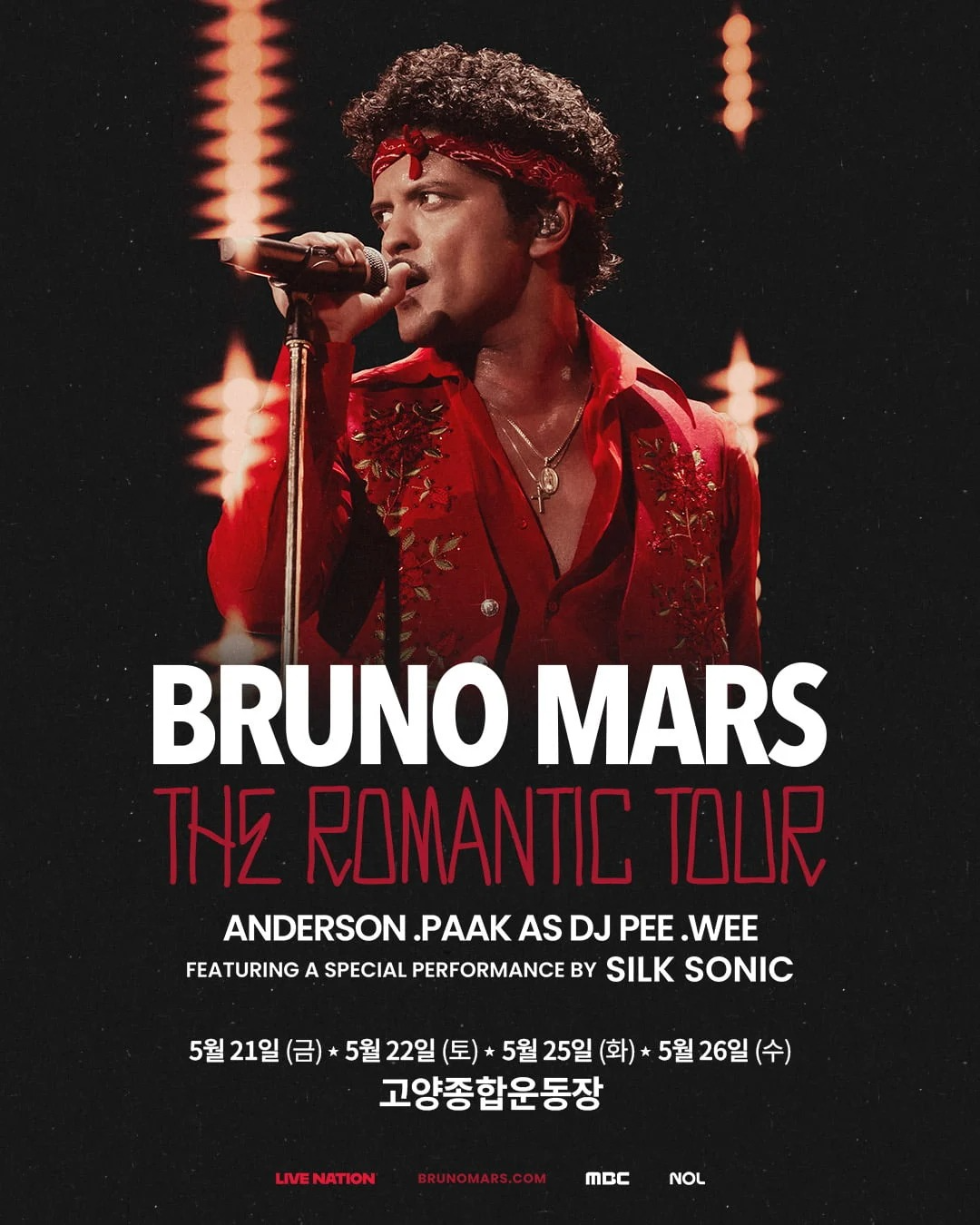 Live Nation Korea’s Instagram post announcing Bruno Mars’ May concert (@livenationkorea)