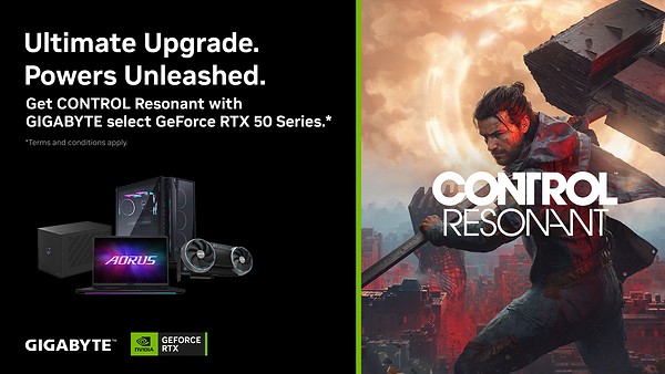 기가바이트, 엔비디아와 협력해 GeForce RTX™ 50 시리즈 및 '컨트롤 : 레조넌트' 번들로 게이밍 경험 강화