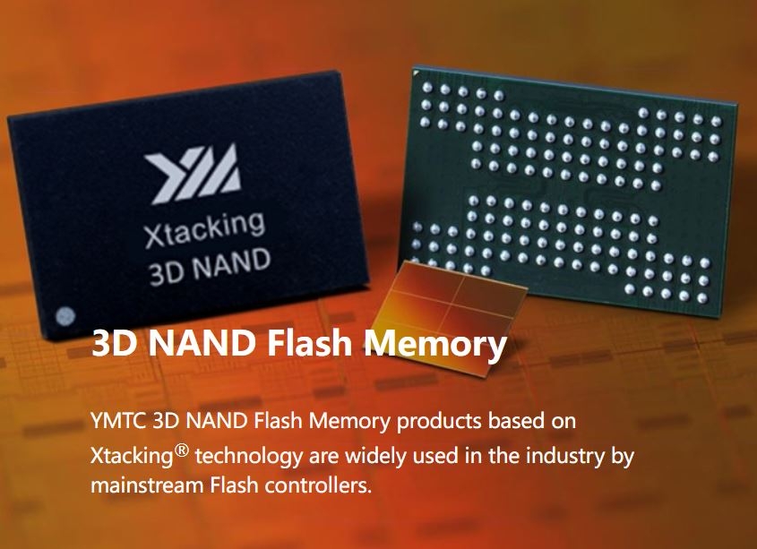 Yangtze Memory Technologies’ 3D NAND flash memory products (Screenshot from YMTC website)
