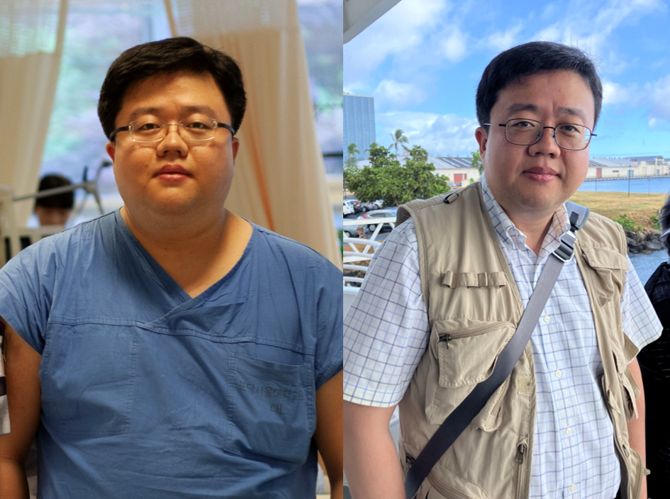 Photos of Chang when he weighed 118 kilograms (left) and 102 kg  (Chang Hyoung-woo)
