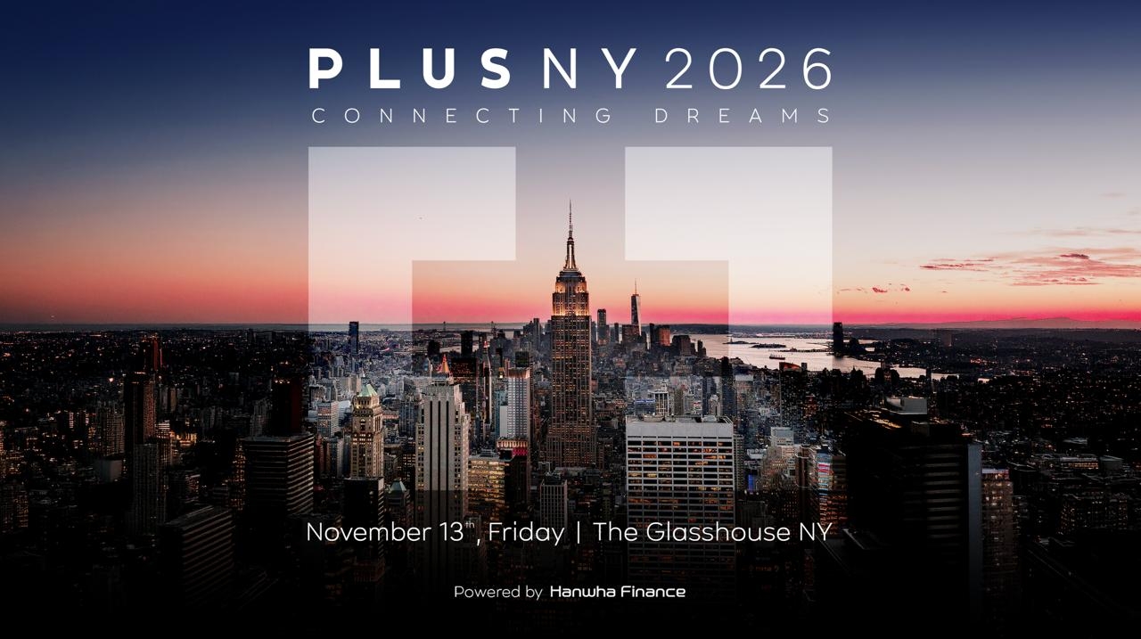 A poster for Hanwha Finance's PLUS NY 2026 event (Hanwha Finance)