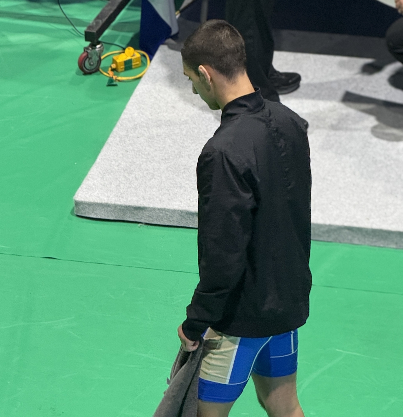 Fouda Faris Ahmed in the 4th Herald National Wrestling Championships held in Hapcheon-gun, South Gyeongsang Province, on April 21. (Fouda Faris Ahmed)