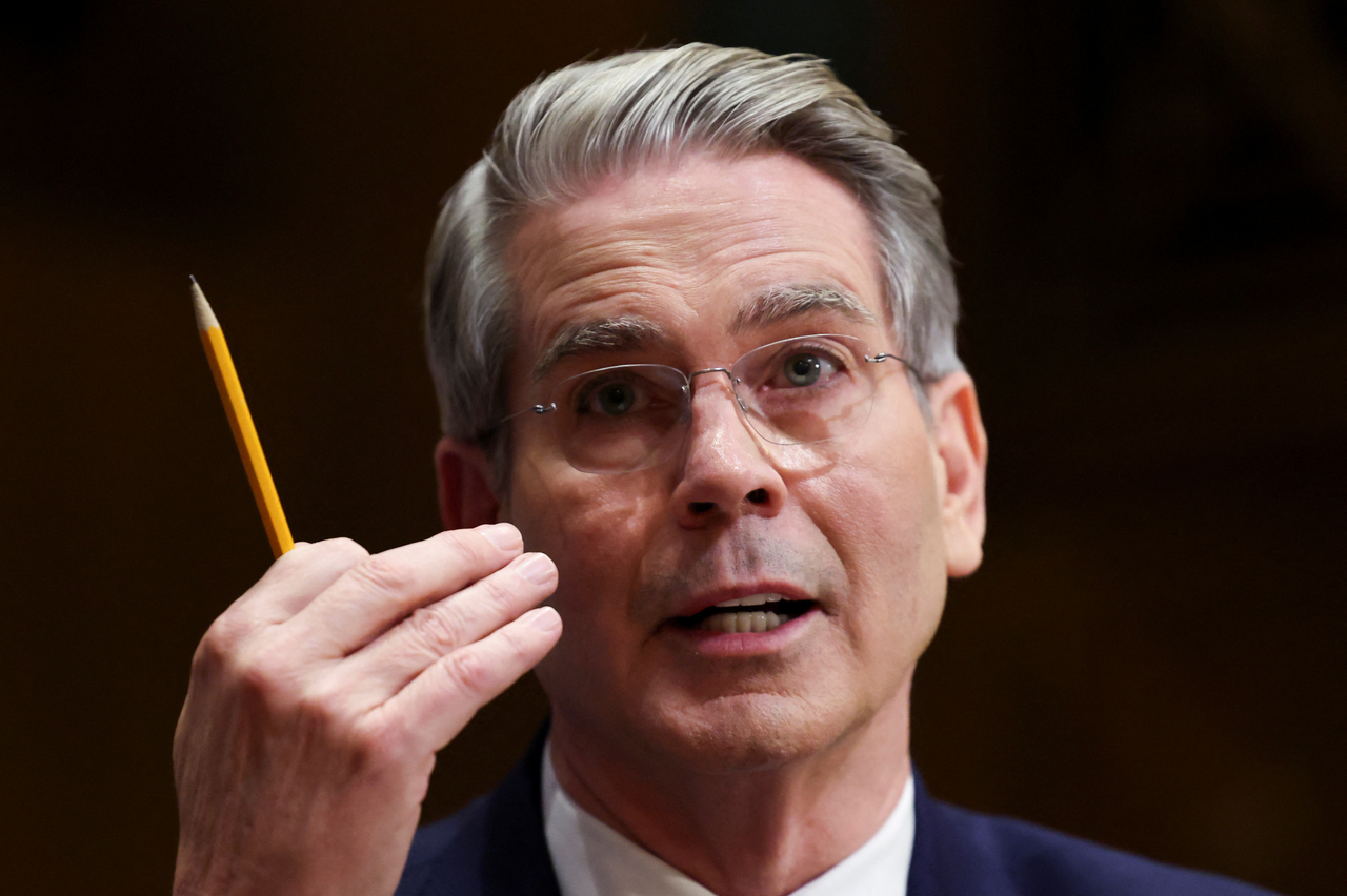US Treasury Secretary Scott Bessent speaks at his Senate confirmation hearing at the Capitol in Washington in January. [Reuters]