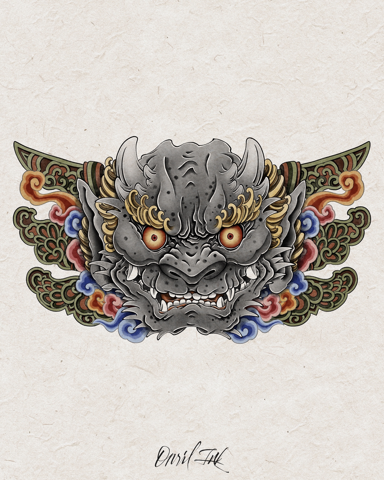 Dokkaebi from gwimyeonwa roof tiles (Choi Hae-sol)
