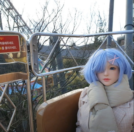 A life-size sex doll is seen in this photo included in a review of Gyeongju World posted on Naver Map, Jan. 31, 2025. (Naver)