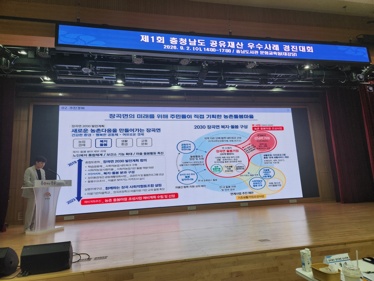 Hongseong-gun presents its award-winning project at the first Shared Property Best Practices Competition, held Wednesday.