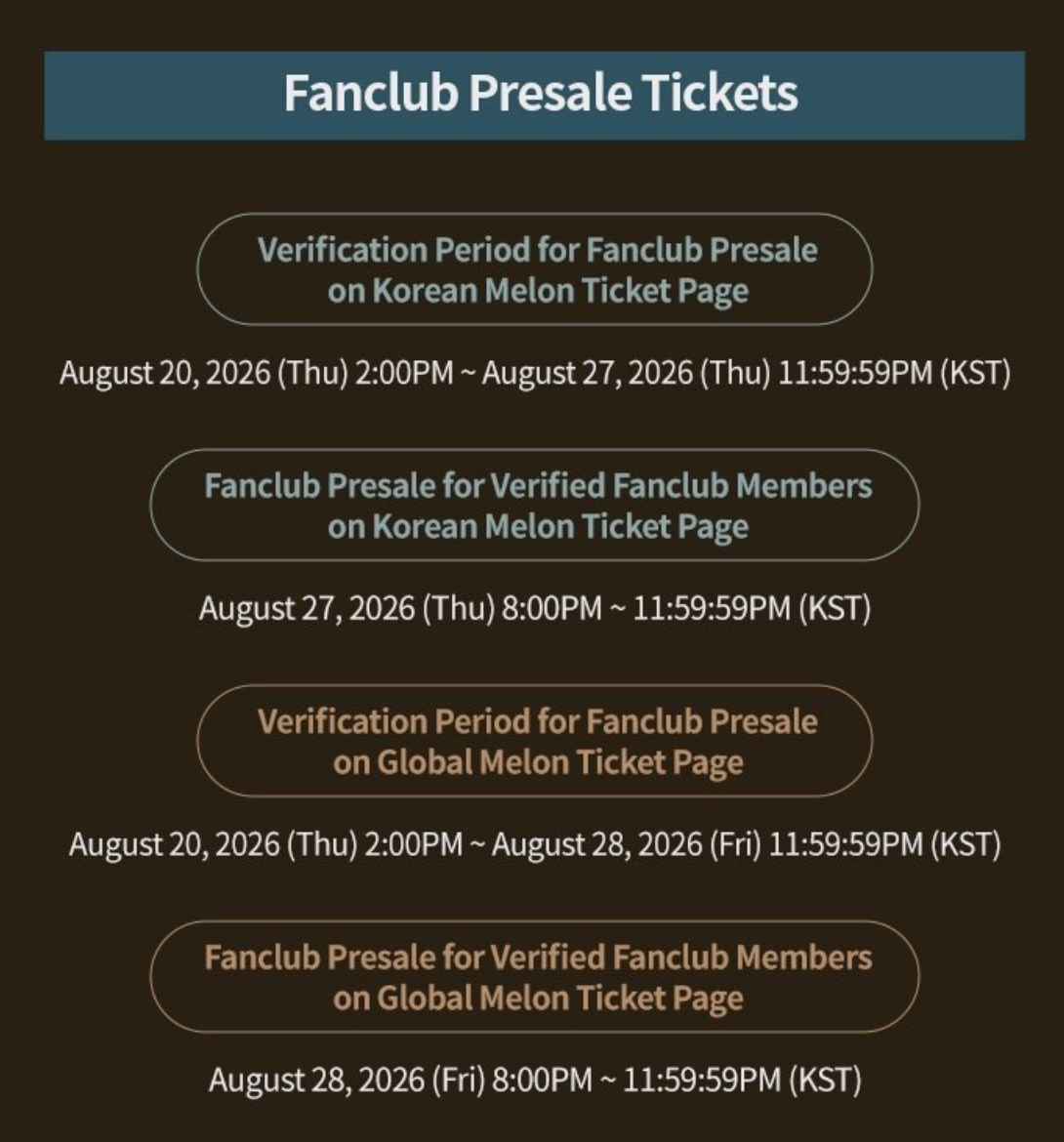 A screenshot of a ticket presale notice for Exo's “Exo Planet #6 - Exhorizon [dot]” encore concert at Seoul (Melon Ticket)
