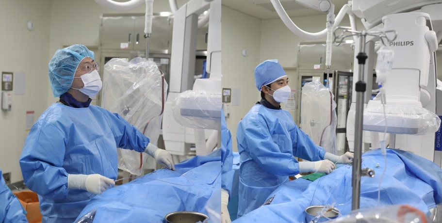 한림대학교동탄성심병원 심장혈관센터에서 심혈관질환 환자를 치료하는 모습.  [한림대학교동탄성심병원 제공]