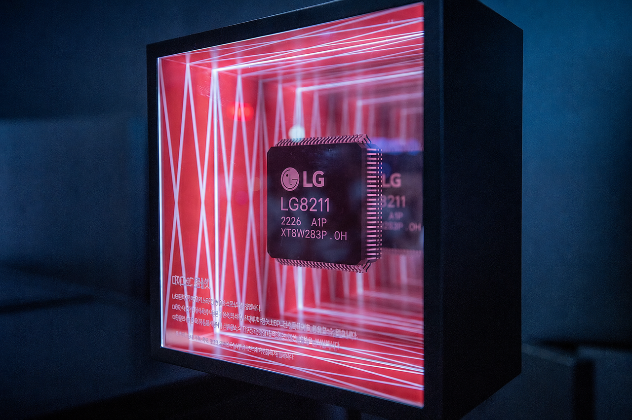 LG Electronics showcased its in-house DQ-C on-device AI chip for home appliances at LG Science Park in Seoul on April 3, 2024. (LG Electronics)