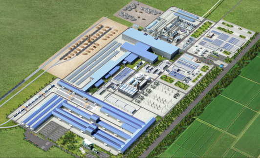 An aerial rendering of Hyundai Steel's electric arc furnace mill in the United States. [Hyundai Steel]
