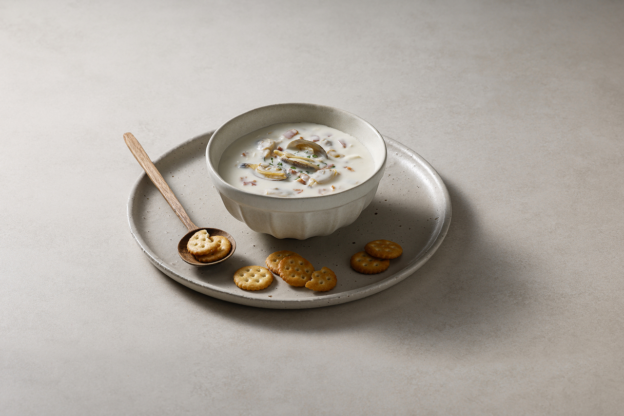 The clam chowder collaboration menu item from Take and Youngpoong Bookstore is inspired by Herman Melville's "Moby-Dick." [Ourhome]