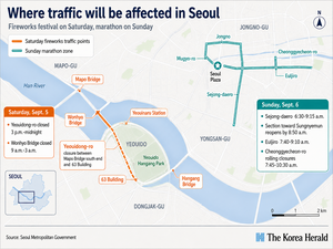 Fireworks, marathon set to snarl Seoul traffic this weekend