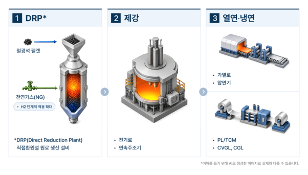 현대제철 미국 전기로 제철소 설비 구성. [현대제철 제공]