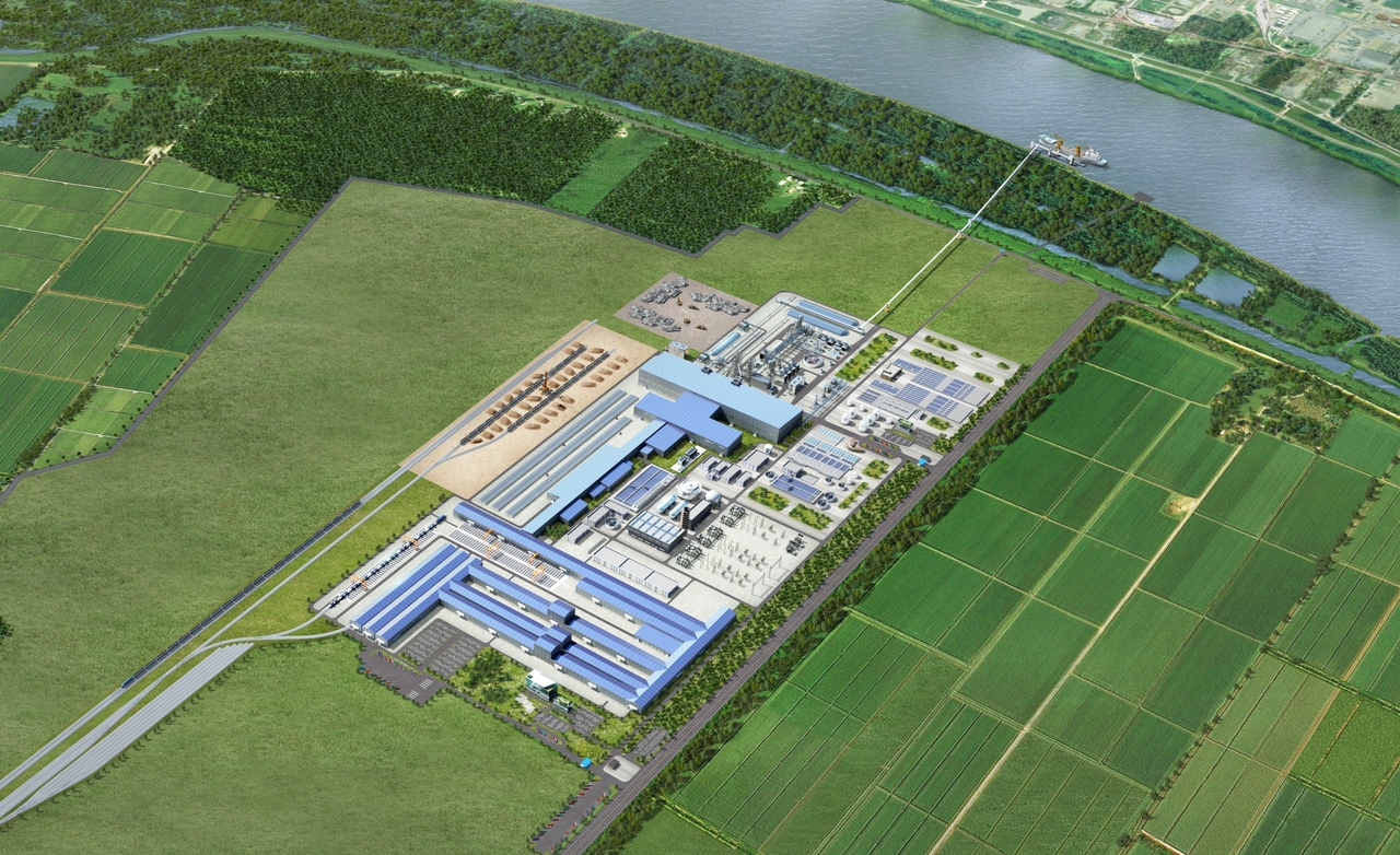 An artist’s rendering of the Hyundai-Posco Louisiana Steel mill planned for Ascension Parish, Louisiana. (Hyundai Steel)