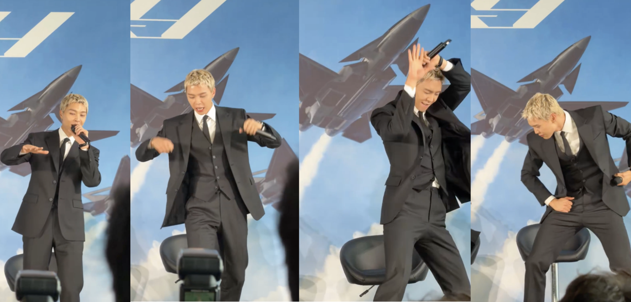 Johnny of NCT 127 demonstrates the choreography for "Blingy" during a press conference held ahead of its release at Lotte Tower in southern Seoul on Aug. 24. (Lee Yun-ji/The Korea Herald)