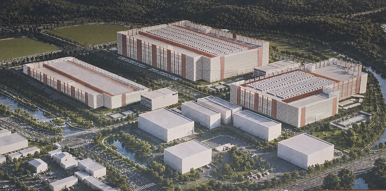A rendering of GS Group's AI data center planned for Donghae, with construction expected to begin as early as November.