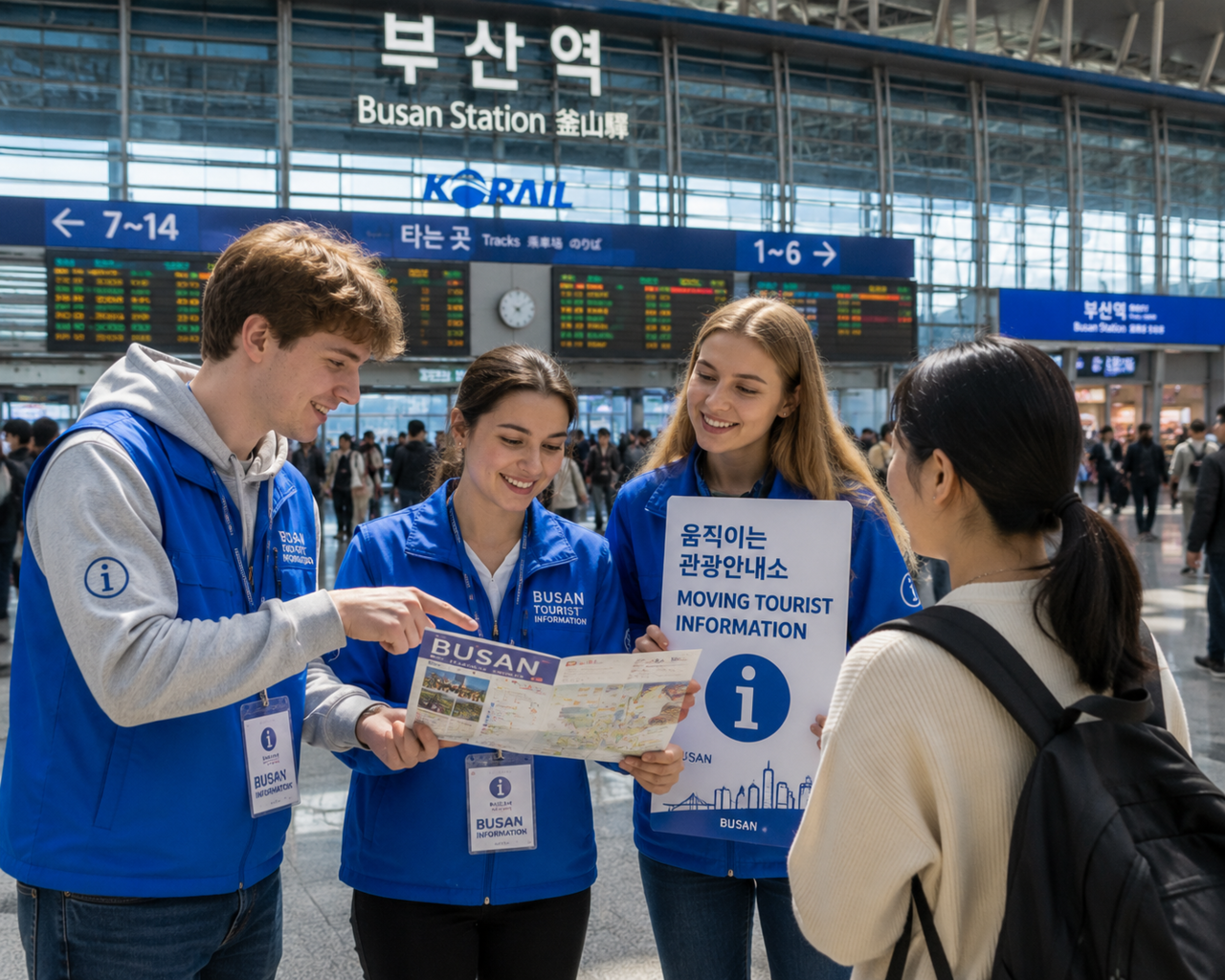 Mobile tourism information services staffed by foreign students and local residents [Busan city government]