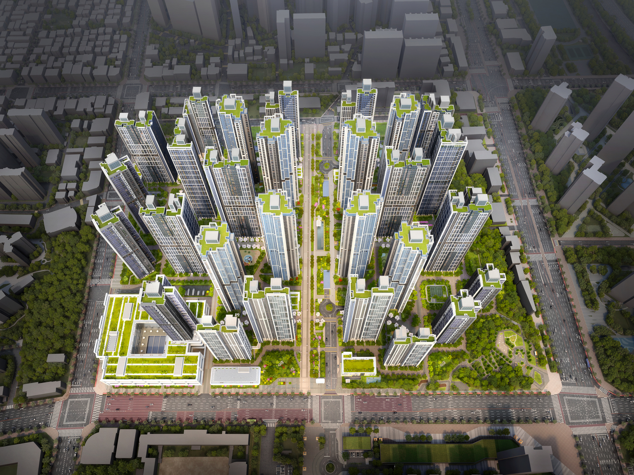 A bird's-eye rendering of the Eunma apartment reconstruction project. [Provided by Heerim Architects & Engineers]