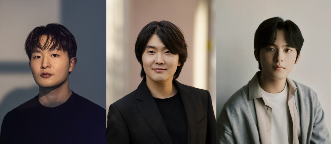 (From left) Pianists Sunwoo Ye-kwon, Cho Seong-jin and Lim Yunchan