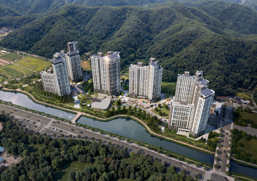 진주 판문지구 레이크써밋 웰가 조감도.[흥한주택종합건설 제공]