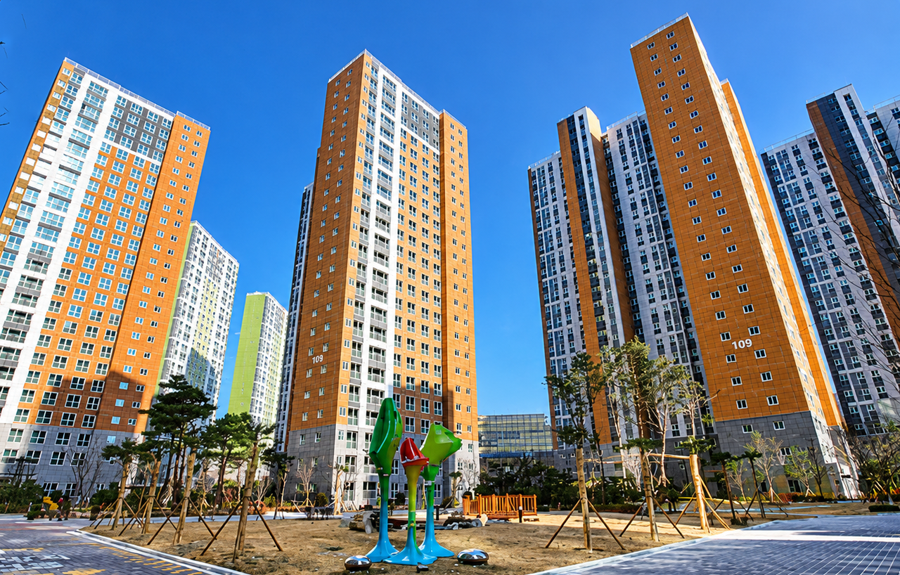공동체 활성화 등으로 ‘2026년 공동주택 모범관리단지’에 선정된 울산시 북구 화산로 소재 1162세대 규모의 반도유보라 아이비파크 아파트 모습. [지산주택 제공]