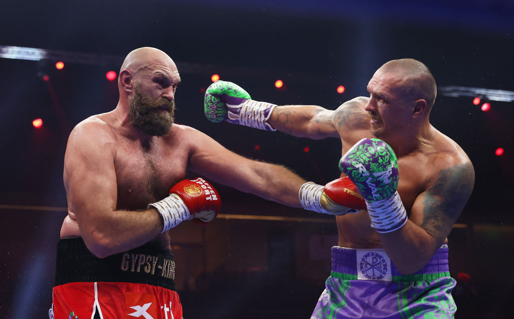 Tyson Fury (left) and Oleksandr Usyk face off in Riyadh, Saudi Arabia, in their first meeting in December 2024. Usyk won both of their bouts convincingly, but a third matchup is now in the works. (Getty Images)