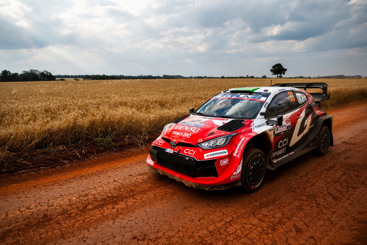 Toyota Gazoo Racing World Rally Team drives the course at the 2026 WRC Rally Paraguay. (Hankook Tire & Technology)