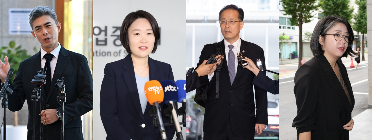 강신철(왼쪽부터) 국방부 장관 후보자와 이소영 중기벤처기업부 장관 후보자, 이형일 경제부총리 겸 재정경제부 장관 후보자, 용혜인 성평등가족부 장관 후보자 [헤럴드DB ·연합]