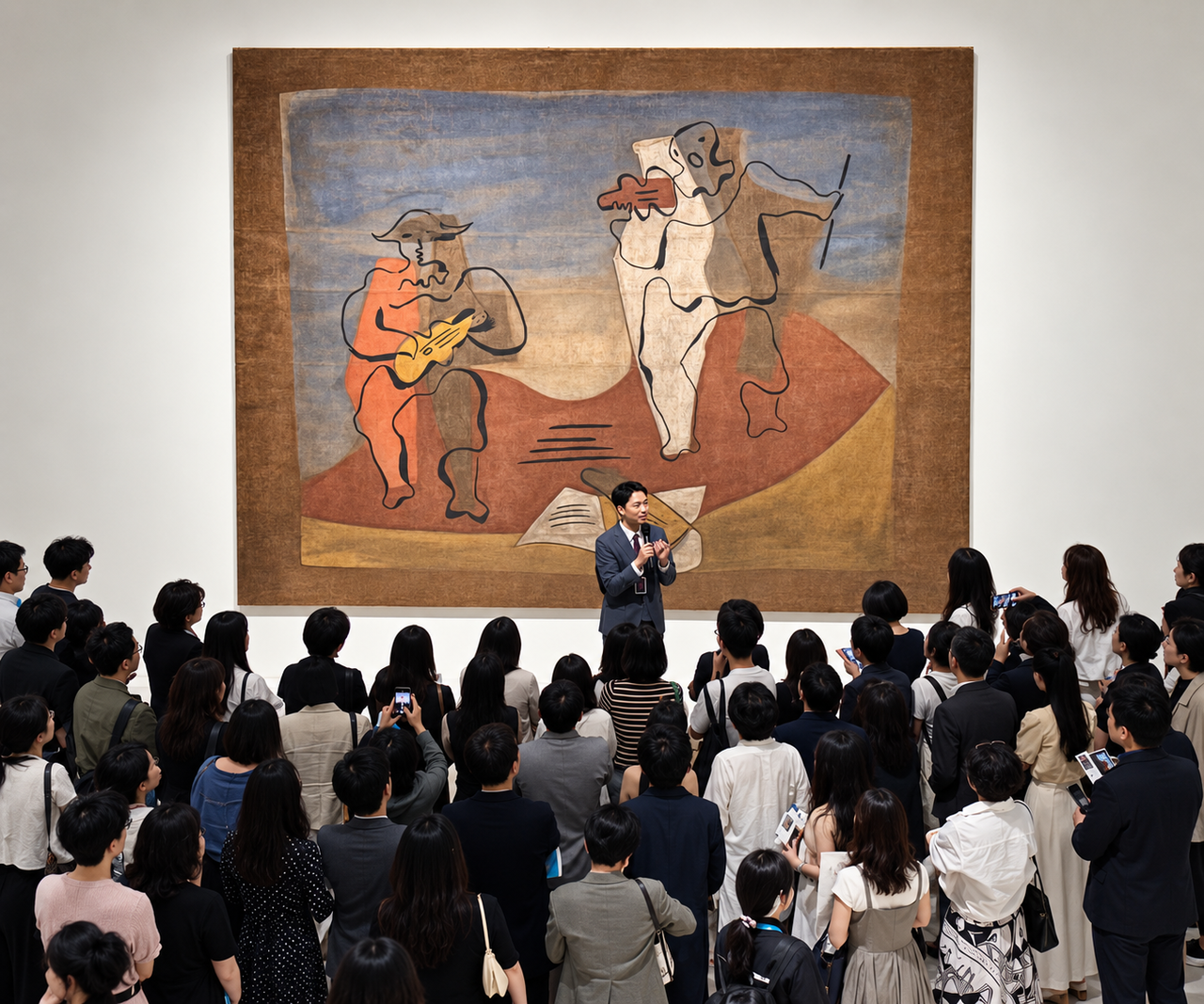 Visitors take part in a docent-led program at Pompidou Center Hanwha. (Hanwha Life Insurance)