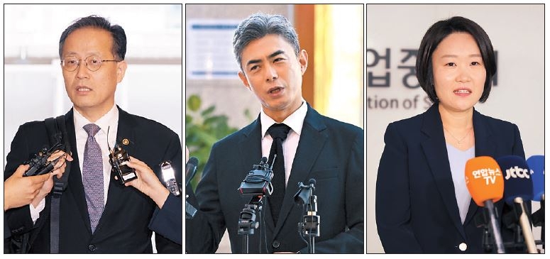 이형일(왼쪽부터) 경제부총리 겸 재정경제부 장관 후보자, 강신철 국방부 장관 후보자, 이소영 중기벤처기업부 장관 후보자. [헤럴드DB·연합]