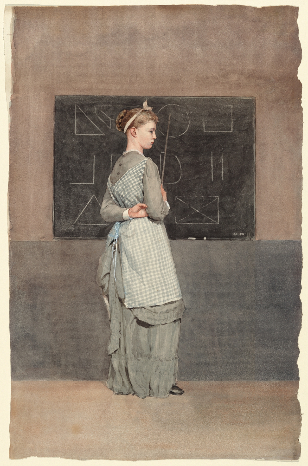윈슬로 호머, 칠판, 1877, 종이에 수채, 50.1x32.3cm, 워싱턴 국립 미술관 [National Gallery of Art, Washington, D. C., Public Domain, commons.wikimedia.org]