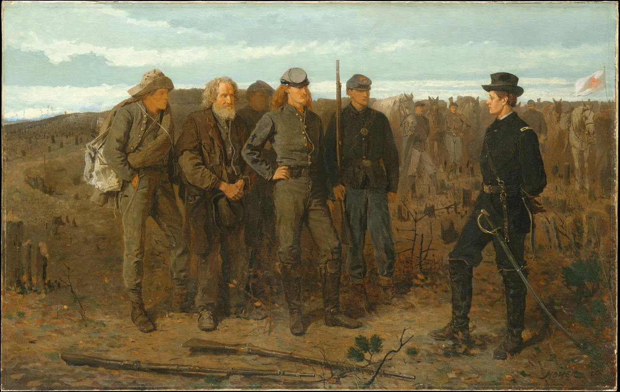 윈슬로 호머, 전선의 포로들, 1866, 캔버스에 유채, 61x96.5cm, 메트로폴리탄 미술관 [Metropolitan Museum of Art, online collection, Public Domain, commons.wikimedia.org]