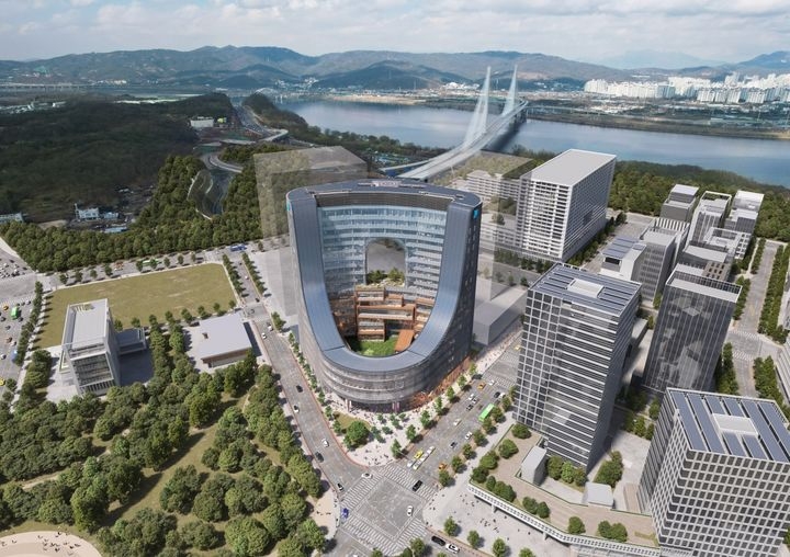 Rendering of JYP Entertainment's proposed new headquarters in eastern Seoul (Gangdong-gu Office)