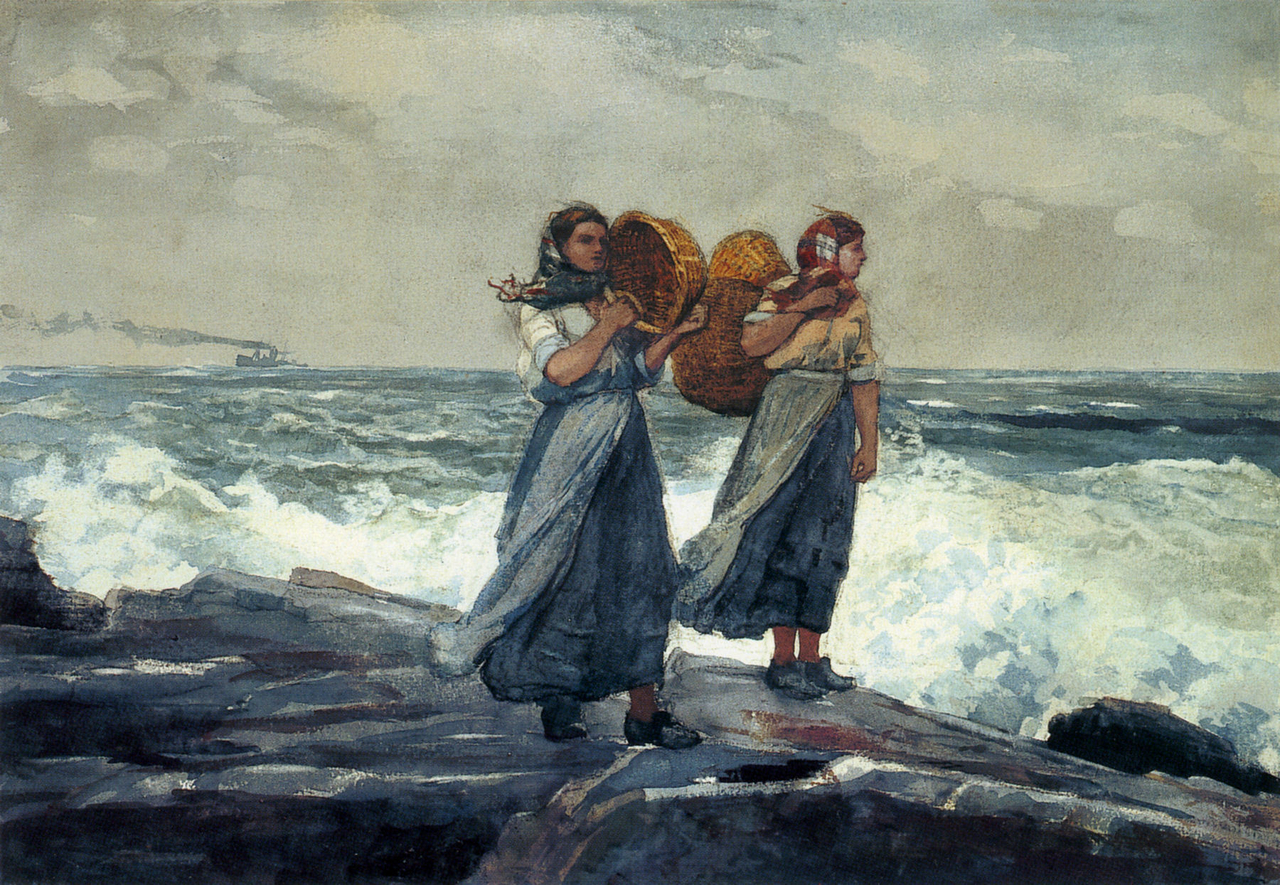 윈슬로 호머, 산들바람, 1881년경, 종이에 수채 등, 35.6x50.8cm, 보스턴 미술관 [ PaintingDb, Public Domain, commons.wikimedia.org]