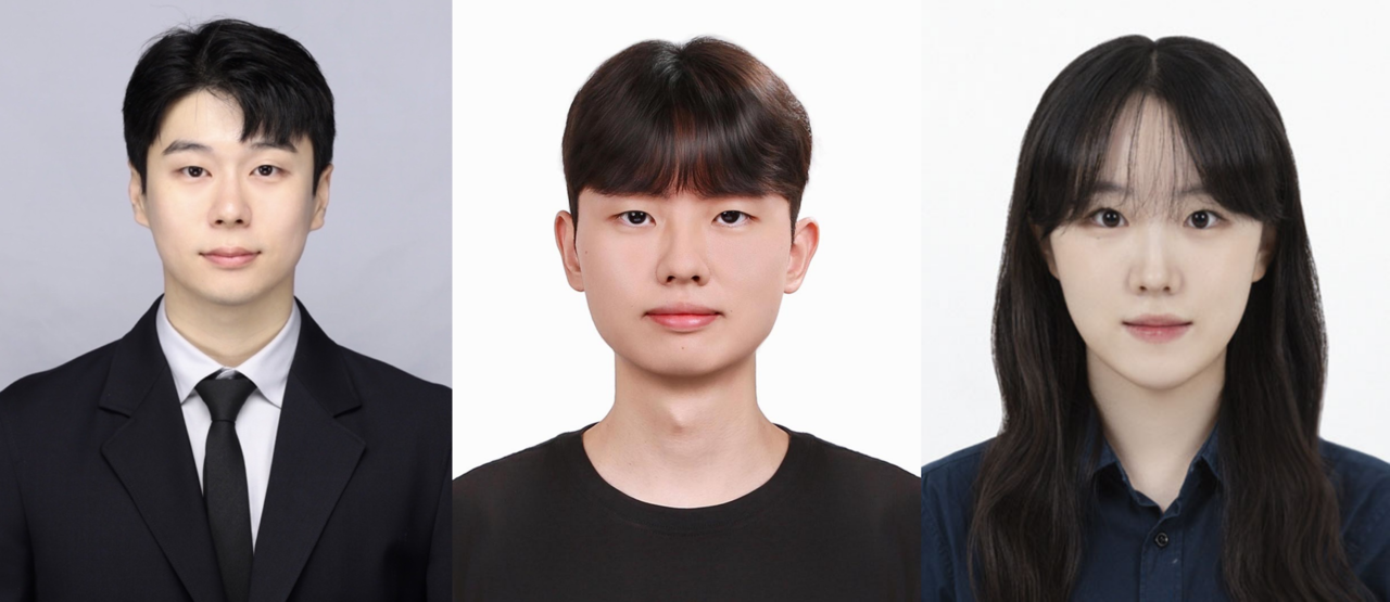DGIST 전기전자컴퓨터공학과 박대희 교수(왼쪽부터), 서태원 석사과정생, 전선애 학부연구생.[DGIST 제공]
