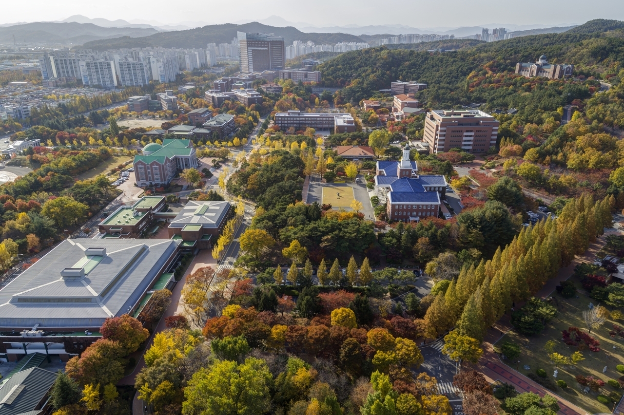 An autumn view of Keimyung University's Seongseo campus. [Provided by Keimyung University]