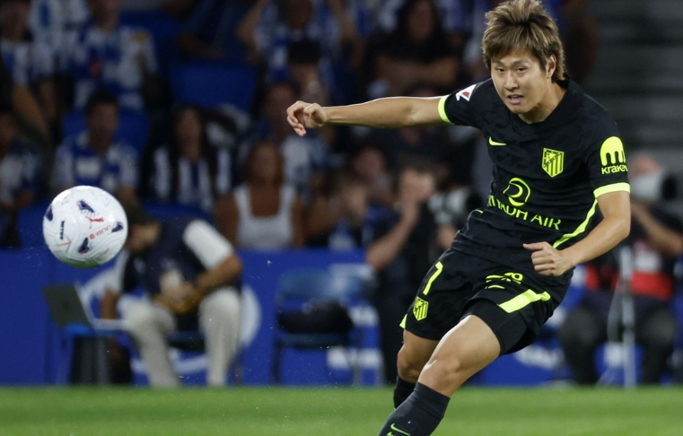 Atletico Madrid's Lee Kang-in in action.   (EPA-Yonhap)