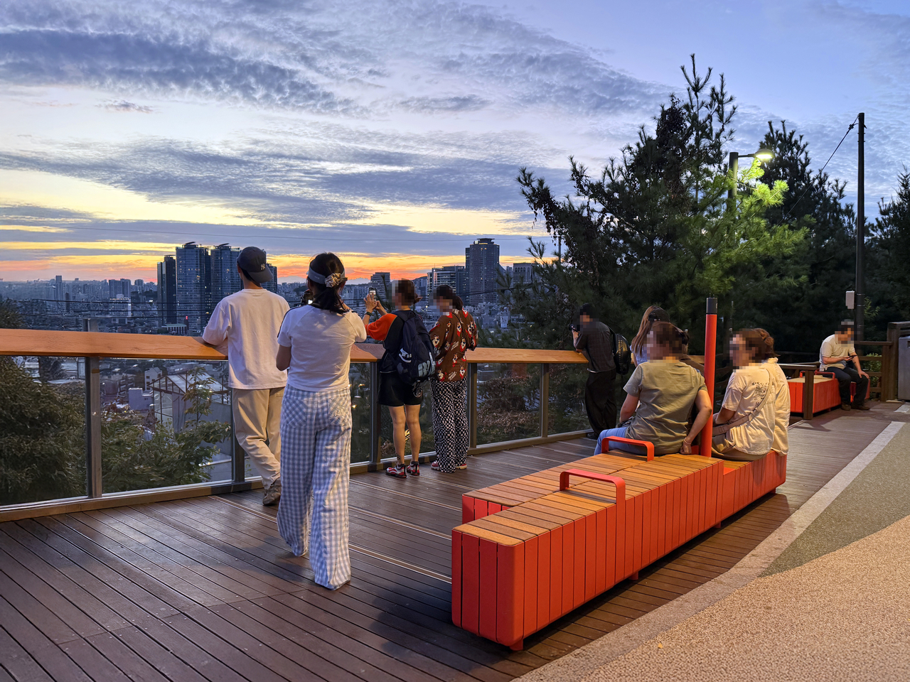 An observation deck overlooking Namsan