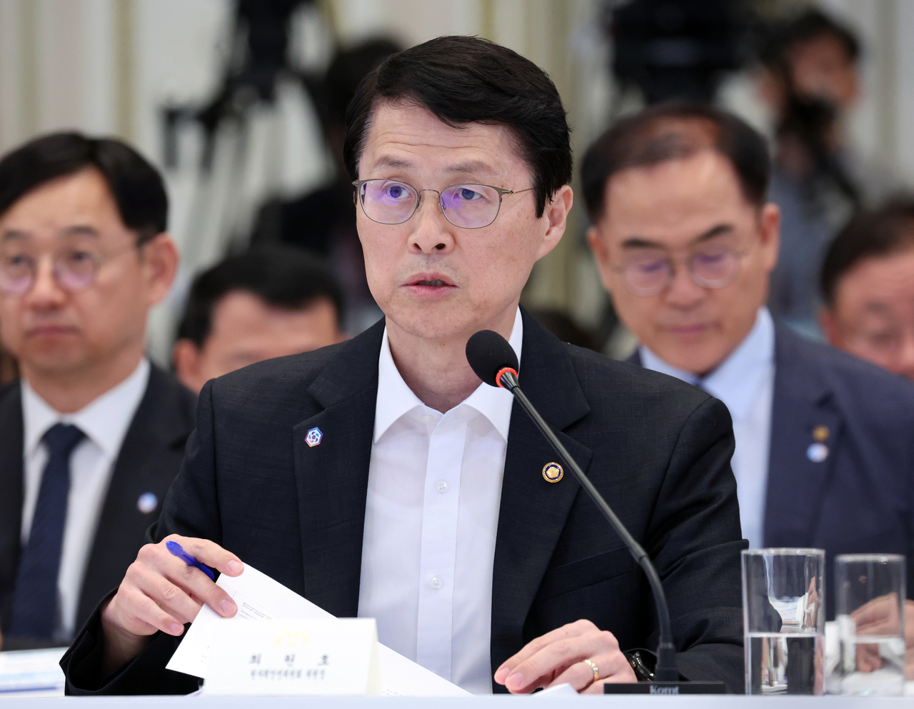 Nuclear Safety and Security Commission Chairman Choi Won-ho speaks during a presidential policy breifing on Aug. 4. (Yonhap)