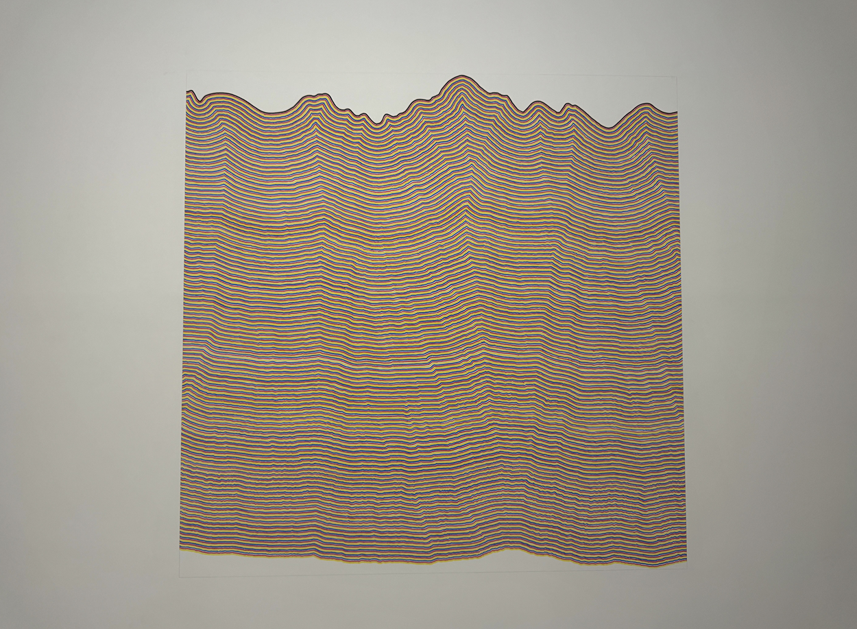 "Wall Drawing #869A" (1998) is displayed in "Sol LeWitt: Open Structure" at the Amorepacific Museum in Seoul. (Cha Min-jung/The Korea Herald).