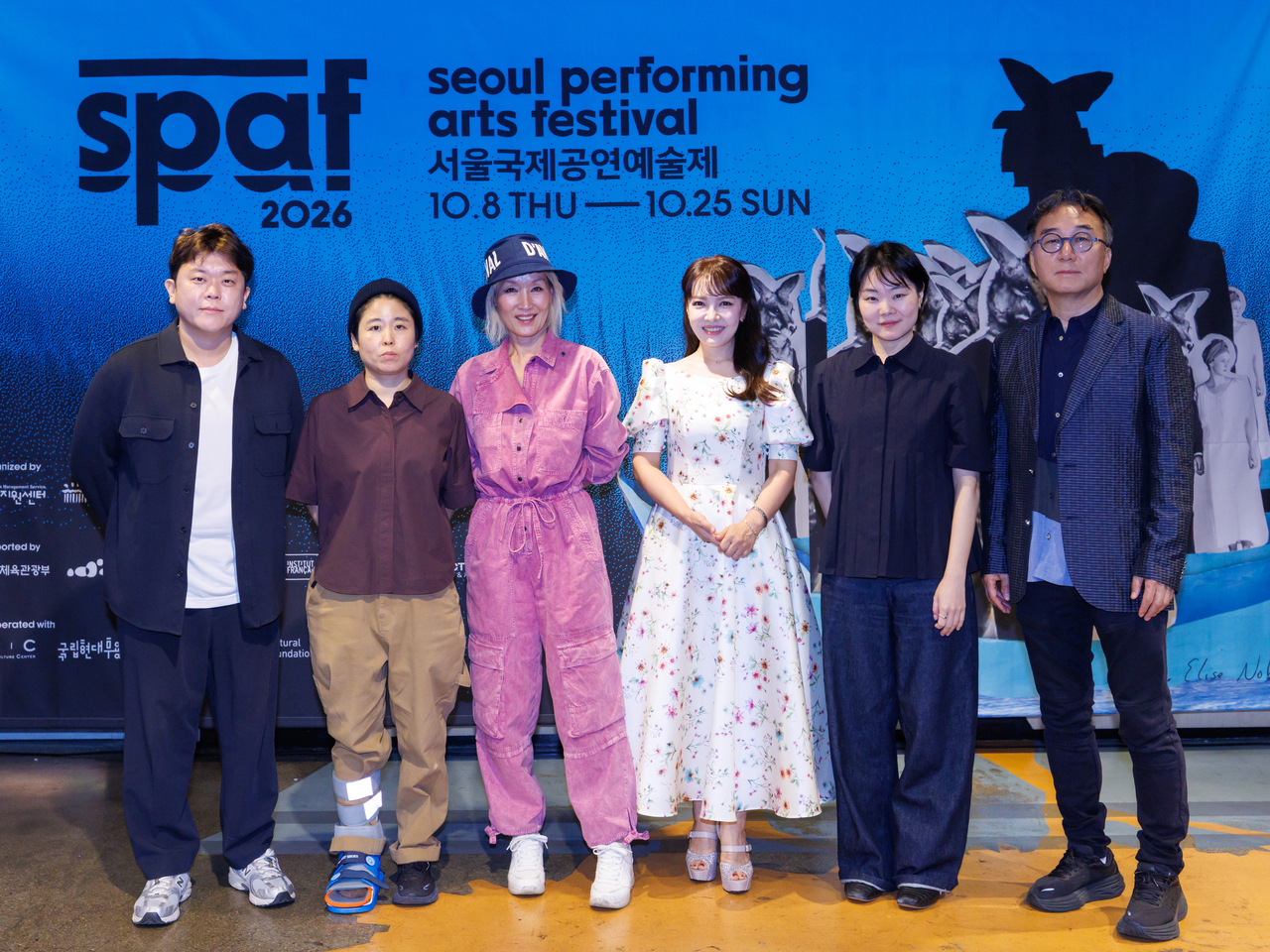 Creators and performers pose for photos during a press conference held at the Daehakro Arts Theater in Seoul on Tuesday. (Korea Arts Management Service)