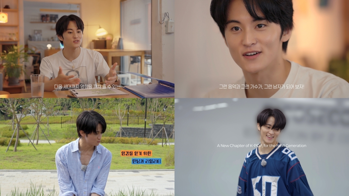 Screenshots from Mark’s YouTube video, explaining how he wants to become a K-pop artist who impacts the next generation (YouTube @UpperRoomLabel)