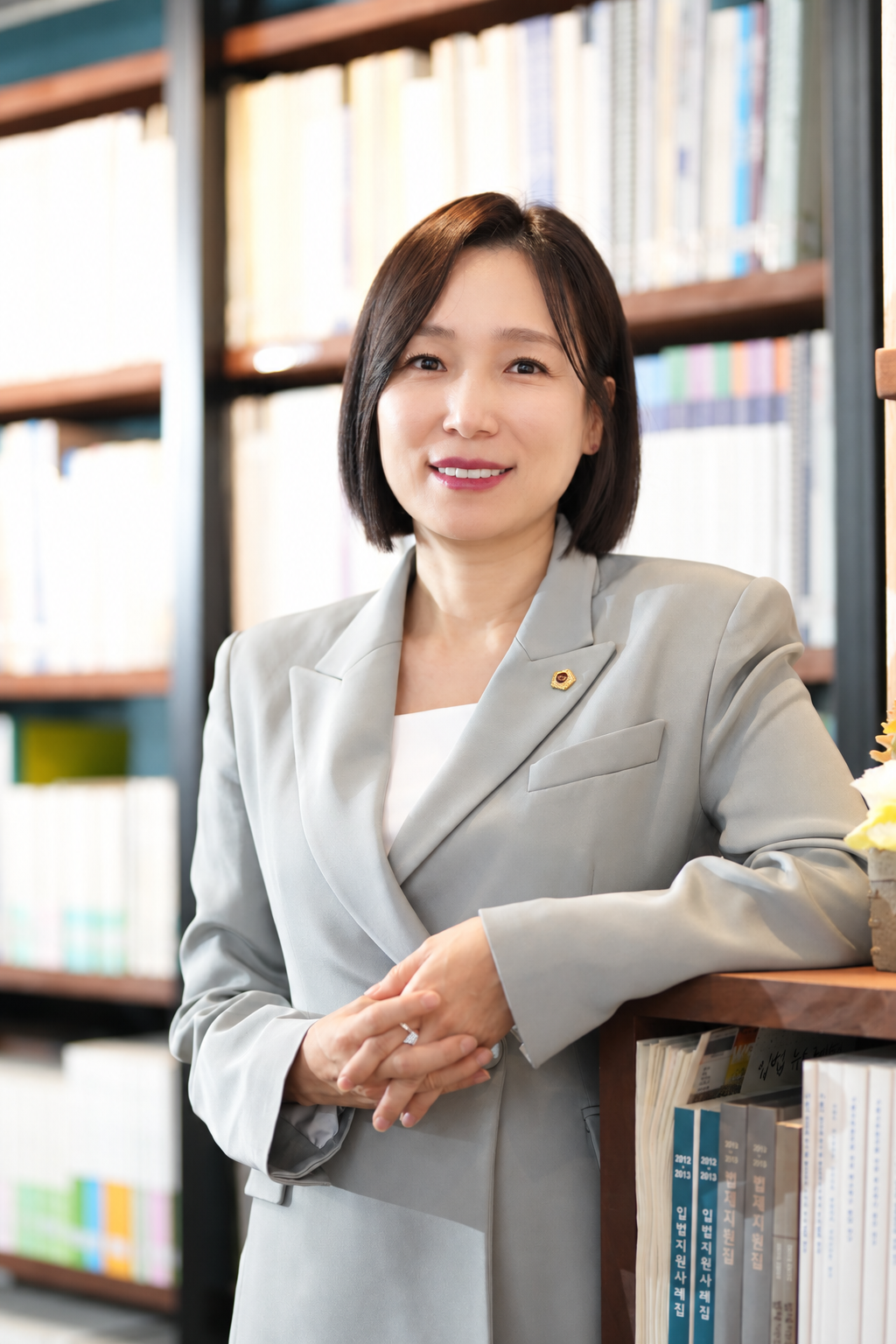 Choi poses for a photograph after the interview on Monday.