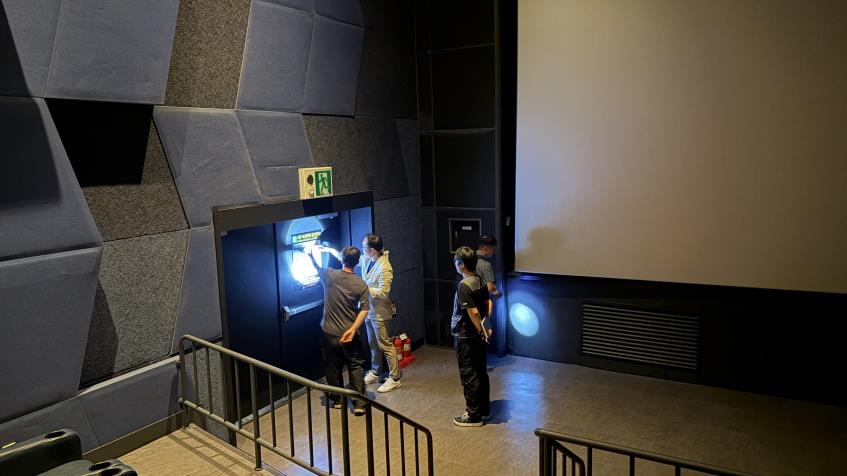 Safety inspection at a movie theater