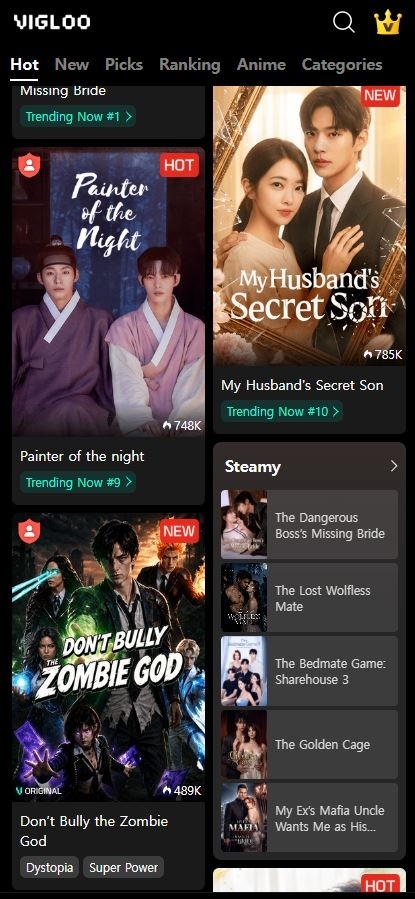 Screenshot of Vigloo (Vigloo)