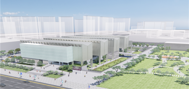 An aerial rendering of the renovated Busan Museum of Art [Provided by Busan city]