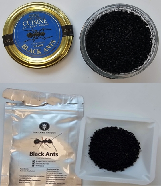The two ant products from the United States (top) and Thailand used in the restaurant (Ministry of Food and Drug Safety)