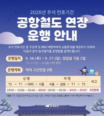 Airport Railroad to extend last trains during Chuseok holiday