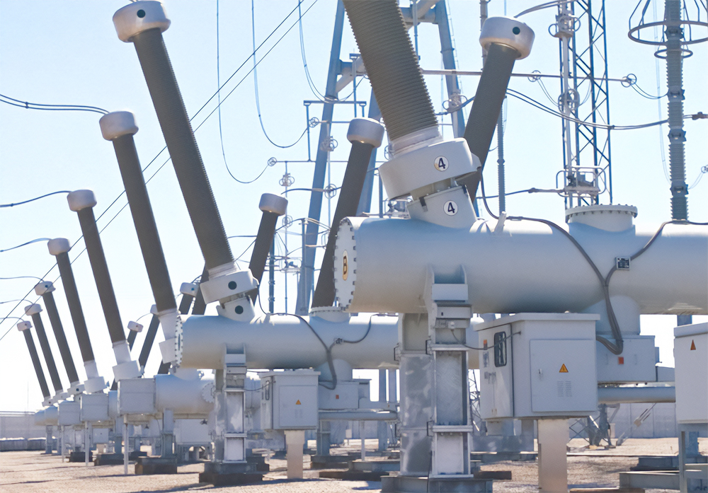A Hyosung Heavy Industries ultra-high-voltage circuit breaker installed on the US power grid. (Hyosung Group)
